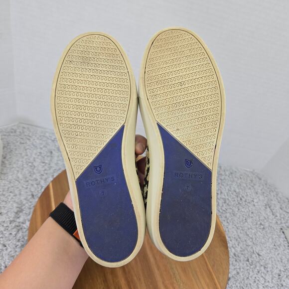 Rothy's The Original Slip On Sneaker Little Desert Cat Leopard Print Women 7 - Picture 10 of 15